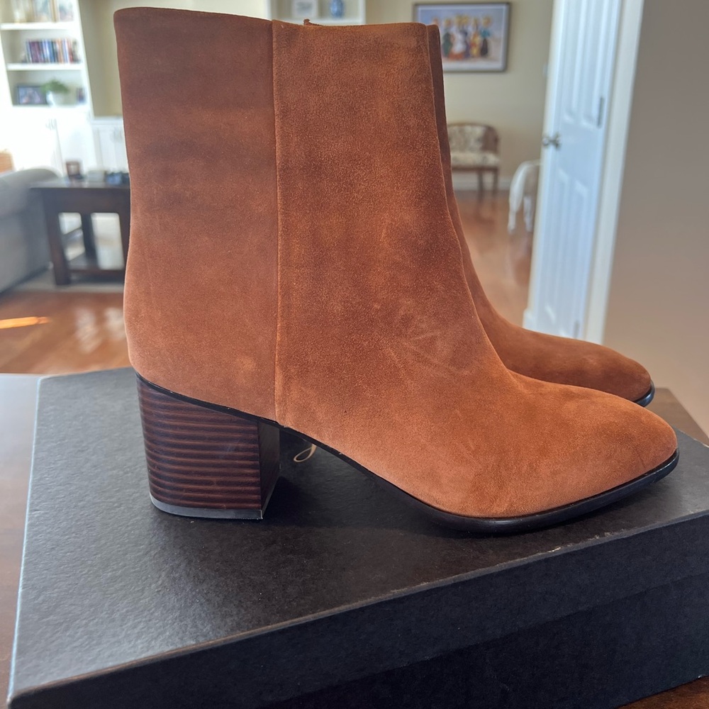 NWT J. Crew Sadie Stacked Heel
Bootie Suede| Size 11 M | Dark Nutmeg/ Tan - Picture 4 of 5